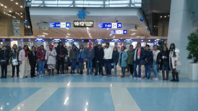 1st Batch of Students for February 2022 intake at Vitebsk State Medical University at Minsk Airport in Belarus.